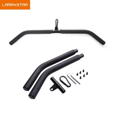 China Home Gym Equipment Separable Lat Pull Down Bar With Flat Handle For Gym Multi Fitness Accessories Sports Exercise Handle Bar Grip for sale