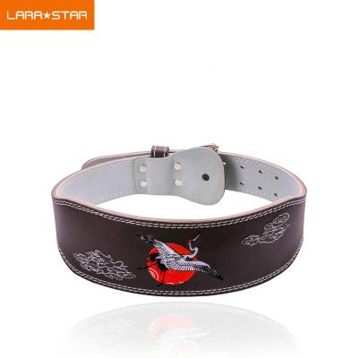 China Microfiber Embroidery Fitness Weightlifting Belt Comfortable Adjustable Back Waist Support Pad for sale