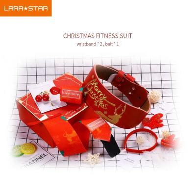 China Custom Logo Leather Weight Lifting Belt Resistance Band /comfortable fitness adjustable body hip/set gym Christmas wrist strap for sale