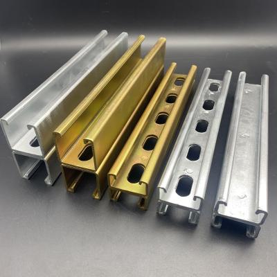 China Manufacturer 41x41 41x82 Slotted Solid Cold Formed Slotted Double Unistrut Channel for sale