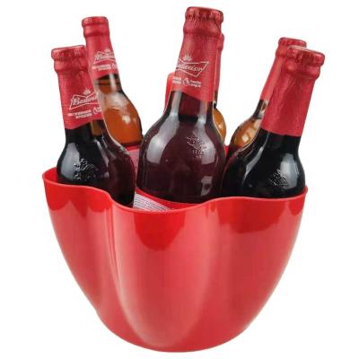 China Sustainable China new design red wine,beer cooling plastic ice bucket 6 Liters with handle for sale