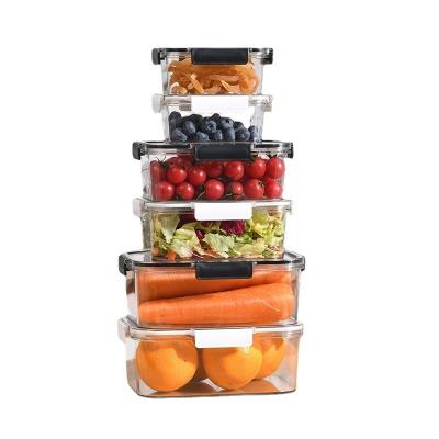 China Freshness Preservation Hot Sale 3 Sizes Refrigerator Snacks Fruit And Vegetables Sealed Refrigerator Storage Box With Plastic Lid for sale