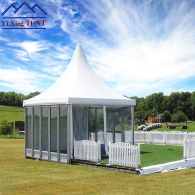 China Event Exhibition Activities PVC Waterproof Gazebo Transparent Pagoda Tent With Glass Wall for sale