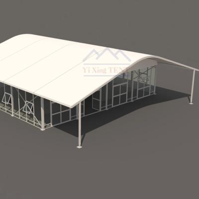 China 20x25m Event Structure Aluminum Glass Wall Arcum Event Tent With Overhang for sale