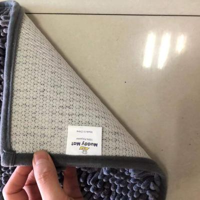 China High Customized Washable Non-slip Absorbent Cover Bathroom TPR Pile Chenille Bath Mat Factory Bath Floor Mat for sale