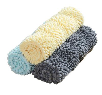 China Mix Pile Chenille Bath Rugs Luxury Washable Non-Slip Flooring for sale