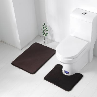 China Hot Sale Water Sustainable Non Slip Memory Foam Washable Non Slip Toilet Mat 2pc Set for sale