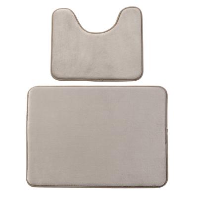 China Durable Classic Design Soft Washable Anti Scum 2pc Bath Mat Set Memory for sale