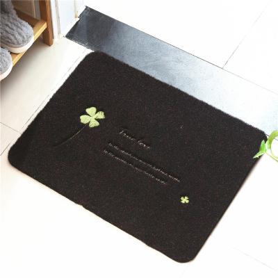 China New Style Front Door Mats With TPR Anti Slip Embroidered Backing Washable Anti Slip for sale