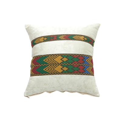 China PORTABLE Traditional Ethiopian Eritrean Tilet Design Embroidery Velvet Pillow Case for sale