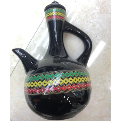 China WITH LID 2021 SY Ethiopian Coffee Pot Sheba Design Eritrean Habesha Jebena Pot Ceramic Buna Queen for sale