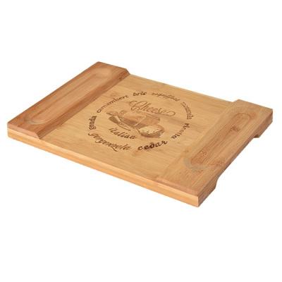 China Sustainable Unique Bamboo Cheese Board Wooden Charcuterie Platter and Serving Tray for Wine Crackers Brie and Meat for sale