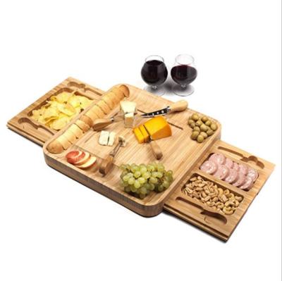 China Picnic Sustainable Time Cutting Board Bamboo Cheese Serving Cutting Board For Kitchen for sale