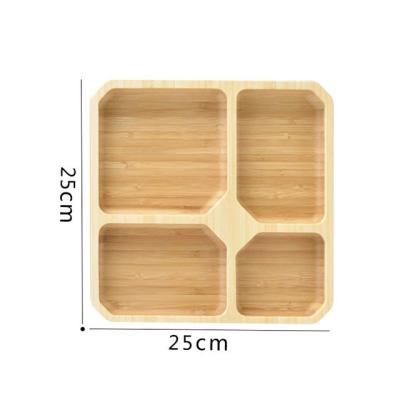 China Customized Modern Classify Bamboo Kids Platter Wooden Square Dish For Healthy Breakfast for sale