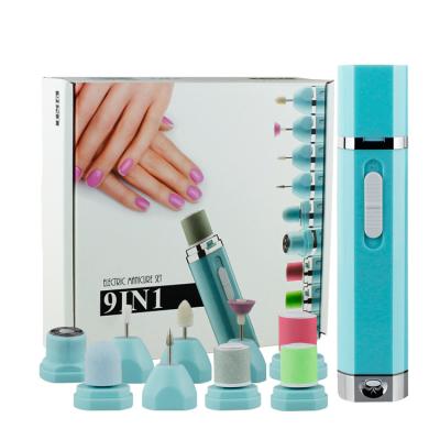 China To Remove Hot Sale Frozen 9 In 1 Polish Tool Kit For Nail Art Remover Pedicure Drill Manicure Electric Nail Machine To Remove Frozen Dead Skin for sale