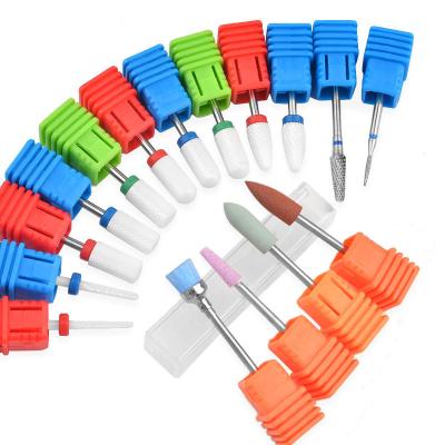 China Nail Drill Bview Tools 16 Types Tungsten Ceramic Nail Drill Bits For Electric Nails Drills Grinding Machine Manicure Nail Polishing Cleaning for sale