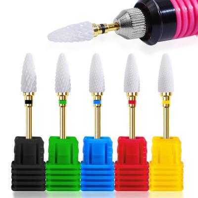 China Bview Ceramic Tools Pro Premium Ceramic Nail Drill Bit Rotate Burr Milling Cutter Bits Manicure Pedicure Set Nail Drill Accessories for sale