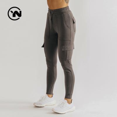 China Custom Anti-Wrinkle Women Winter Casual Fitness Slimming Track Jogger Pants Compression Sweat Long Cargo Pants With Pockets for sale