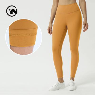 China Breathable In Winter Sport Workout Pant Yoga Gym Waist Ladies Warm Gaiters Women High Current Fitness Shear for sale