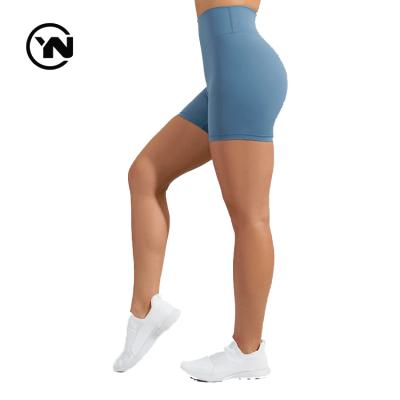 China Custom Logo Summer Gym Fitness Yoga High Waist Anti-wrinkle Ladies Workout Compression Booty Shorts For Women for sale