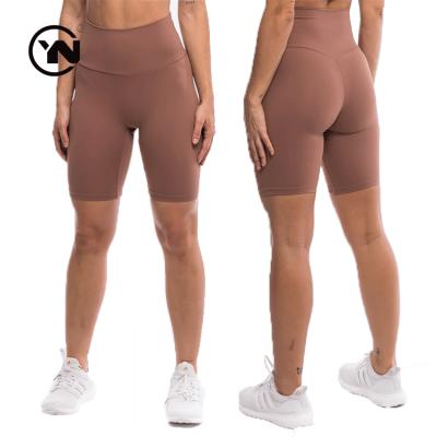 China Anti-Wrinkle Women's Gym Fitness Workout Bike Nylon Yoga Shorts Butt Set Compression Summer Women Cycling Shorts for sale