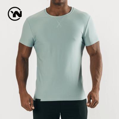 China Custom Men's Gym T-shirt Anti-Wrinkle Cotton Fitness T-shirt Custom Pima Normal Printing Blank T-shirt For Men 2021 Stylish for sale