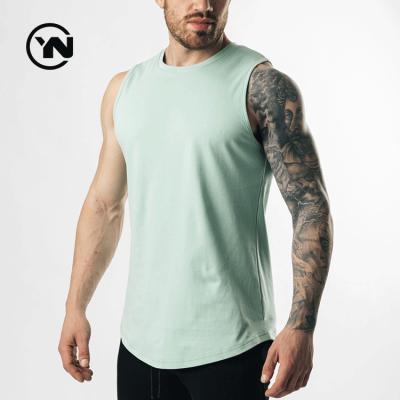 China Men's Hot Sale QUICK DRY Crew Neck Sleeveless Breathable Gym Stringer Tank Top Bodybuinlding for sale