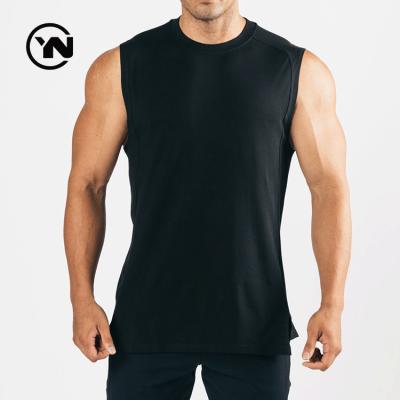 China Men's Casual Stringer Workout Fitness Tank Top Men Muscle Running Black Wholesale QUICK DRY Cotton for sale