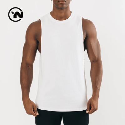 China Custom Men's Gym Stringer Knitted Sports White MuscleTank 100% Cotton Main Fitness QUICK DRY For Men's Fit for sale