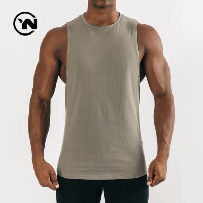 China Custom QUICK DRY Singlet Basic Empty Mens Gym Vest Cotton Bodybuilding Stringer Tank Top Fitness Fitness For Men for sale