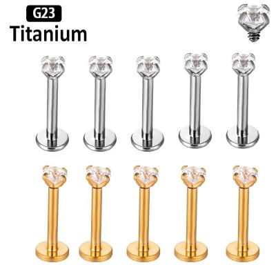 China Wholesale CLASSIC Titanium Piercing G23 Ear Studs Labret Tragus Lip Rings Internal Wire Helix Earring Stud Lobe Cartilaged Jewelry 16G for sale