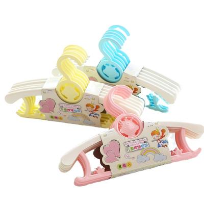 China CLASSIC Kids Shoulder Width Adjustable Clothes Pants PP Plastic Hanger Set Kids Plastic Hanger for sale