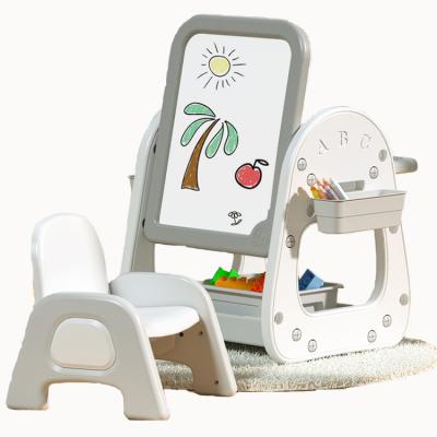 China No Two Stool 2 in 1 Painting Easel Learning Whiteboard Table Board Easel Kids Drawing Board Kid Suction Plastic Plastic Board for Kids Gift for sale