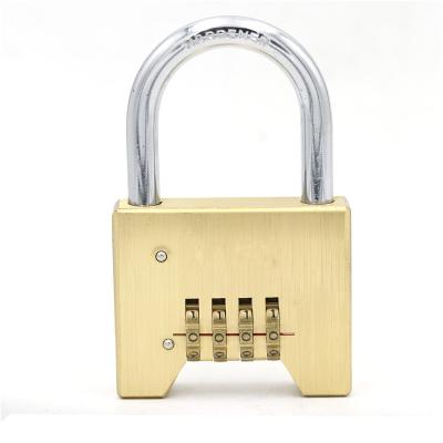 China High Quality Travel Square Luggage Warehouse Low Price Outdoor Brass Number Combination Padlock 4 Digit Combination Polishing Padlock for sale