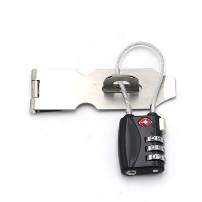 China TSA Warehouse Zinc Alloy Black Paint Sterilize Combination Padlock With Steel Wire Shackle Travel Suitcase Luggage Code Padlock 3 Numeric Digit for sale