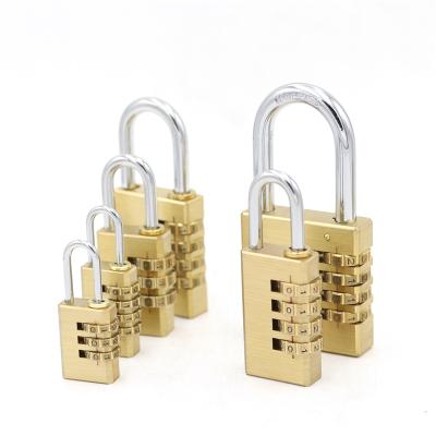 China Warehouse China Manufacture Polishing Brass Numerical Digit Combination Padlock 3/4 Digit Luggage Travel Code Padlock Size 21-28-38-38-38-60mm for sale