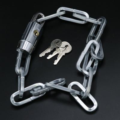 China Warehouse low price anti theft chain bicycle chain lock zinc steel thick square coat around the main chain lock length 75-98-120-146cm for sale