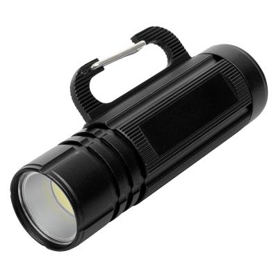 China Ipx4 Camping Flashlight Waterproof Aluminum COB Strong Emergency Buckle Flashlight for sale