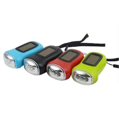 China Emergency 3 LED Solar Power Hand Crank Dynamo Rechargeable Flashlight for sale