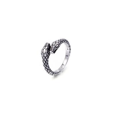 China New Stainless Steel Punk Ring Punk Twelve Zodiac Snake Rings For Men And Women for sale