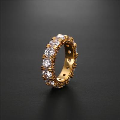 China New Hiphop Hip Hop Zircon Ring For Man Claw Set With Zircon Gold Plated Ring for sale