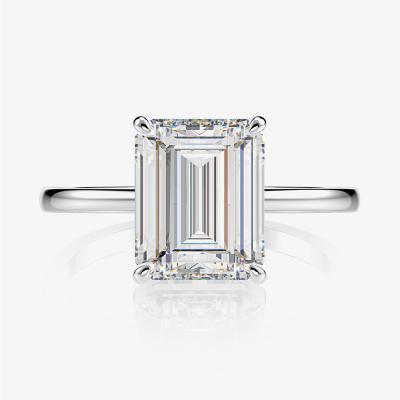 China Retro Fashion Rectangular Zircon Rings High Carbon Diamond 8*10 6 Carat Ring For Women for sale