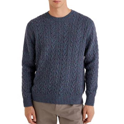 China Factory Custom New Winter Men's Clothing Cashmere Sweaters Anti-Wrinkle Fashionable Knitwear Slim O-Neck Long Sleeve Sweaters Cable To Knit Sweater Men for sale