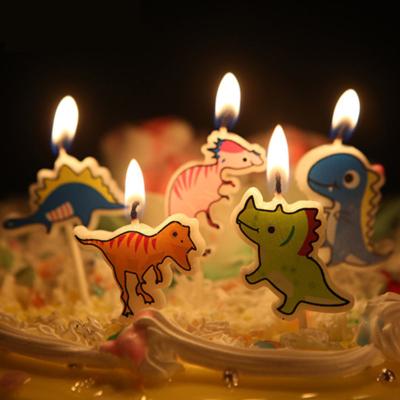 China Festival decoration cartoon children's alphabet candles DIY props dinosaur cake topper birthday party decoration for sale