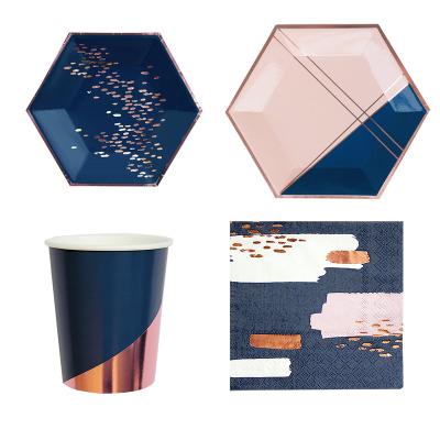 China Disposable Paper Supplies Disposable Paper Kit Party Supplies Party Dish Cup Costume Party Supplies for sale