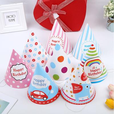 China Halloween Party Birthday Hat Kids Adult Party Hat Cartoon Paper Party Pointed Cake Hat for sale