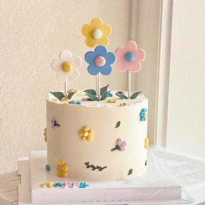 China Cake Decorating Cake Toppers Cute Retro Dessert Cake Topper Cute Colors Of Four for sale