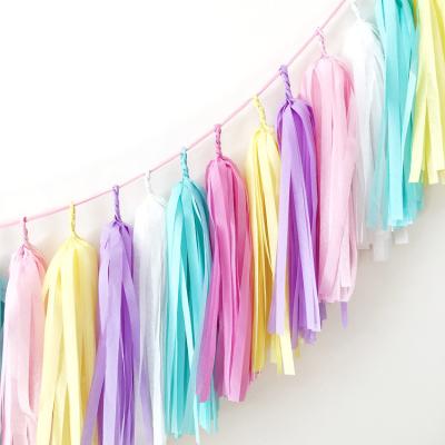 China Birthday Holiday Wedding Party Decoration Paper Supplies Hanging Tassels Colorful Paper Garland for sale