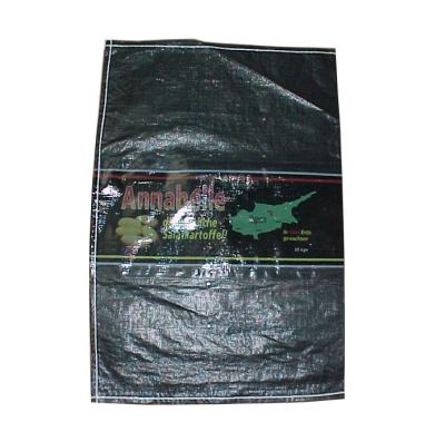 China Agriculture Wholesale High Quality Black 50kg PP Woven Sack Bags Cement Empty Sack for sale