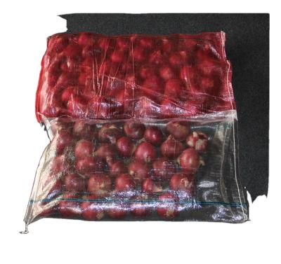 China Agriculture Red White Color High Quality Transparent PP Woven Bag Of Nut And Onion Vegetable Packaging for sale